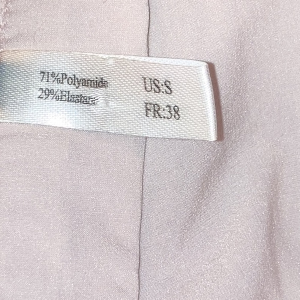Addiction Satin Soft Nude Pink Triangular Babydoll lingerie size small - Picture 4 of 7
